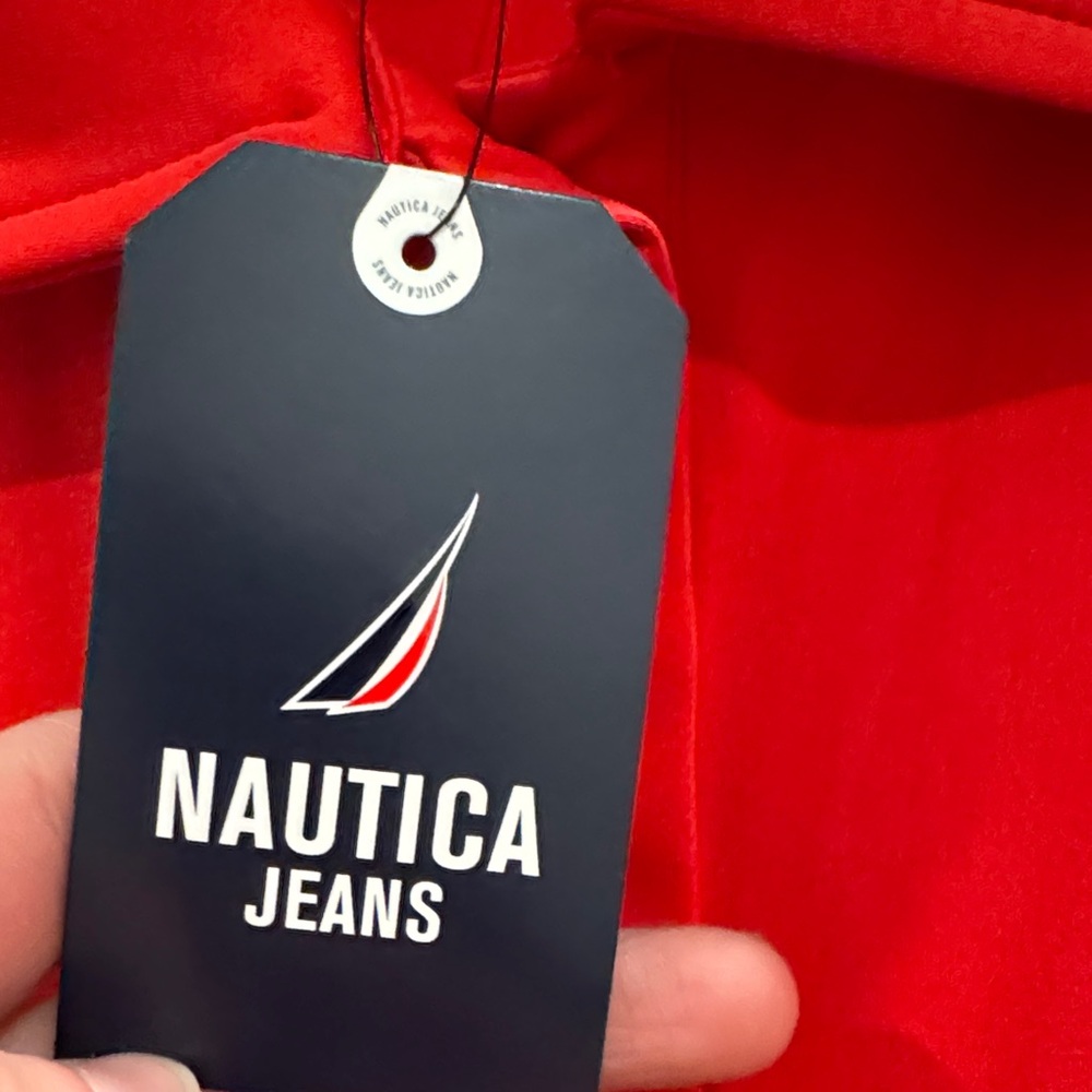Nautica Jeans Red Polo Shirt Men’s Medium NWT Classic Fit - Picture 3 of 5